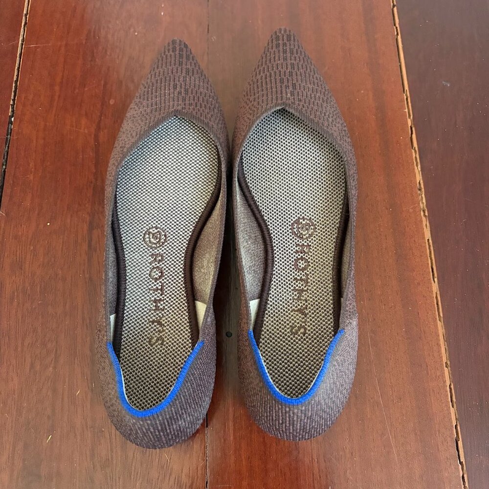 Rothy's The Point Flat Size 8.5 Euc In Truffle Py… - image 2